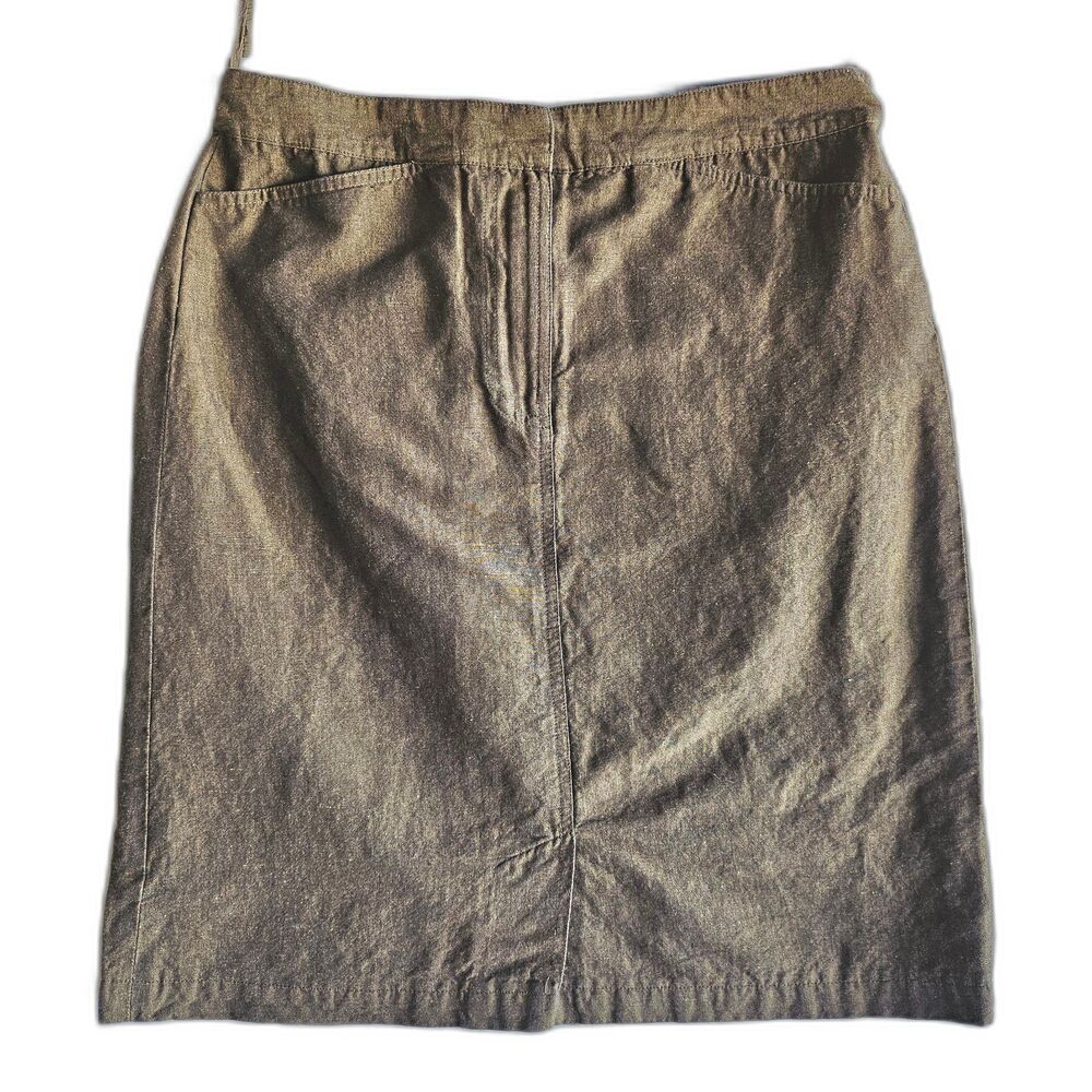 Earthy green linen skirt